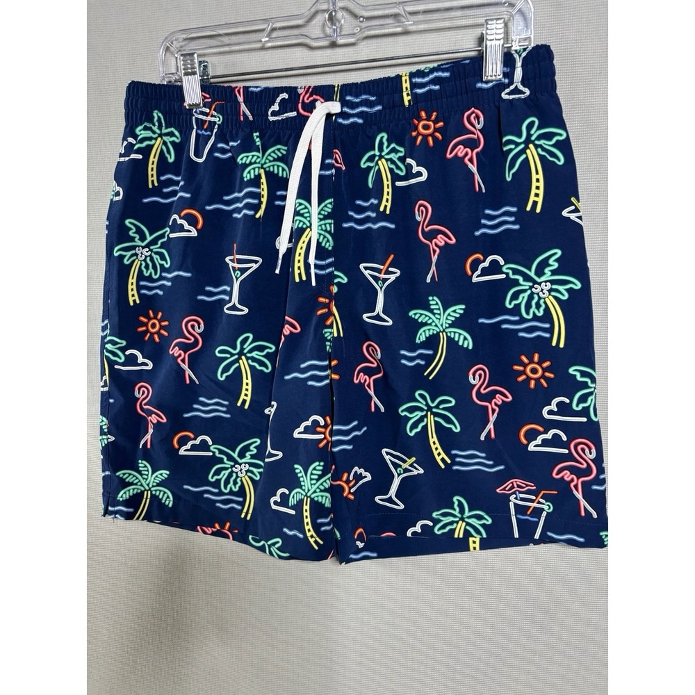 Chubbies The Neon Lights 5.5" Swim Shorts Trunks Navy Sz Large Board Shorts
